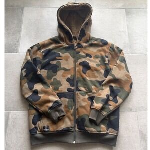 Vintage Southpole Mens M Camo Sherpa Lined Full Zip Hoodie Camo Hoodie Jacket